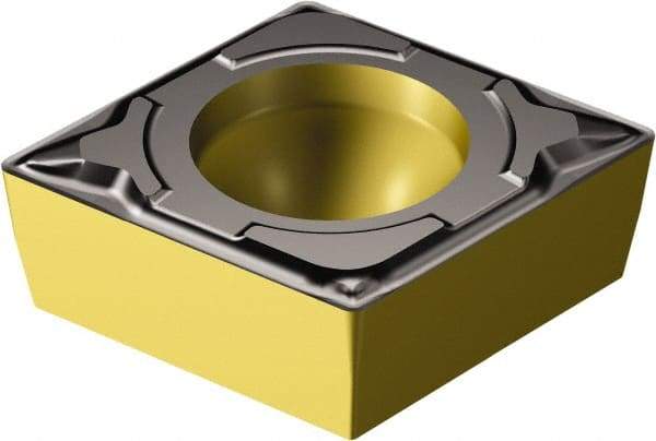 Sandvik Coromant - CCMT32.50 PF Grade 1515 Carbide Turning Insert - TiCN/AI2O3/TiN Finish, 80° Diamond, 3/8" Inscr Circle, 5/32" Thick, 0.2mm Corner Radius - Benchmark Tooling