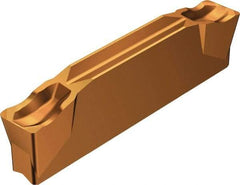 Sandvik Coromant - L123x2H CR 1125 Grade, 0.1575" Cutting Width, Carbide Cutoff Insert - 0° Left Hand Lead Angle, 0.0118" Cnr Rad, TiAlN Coated - Benchmark Tooling