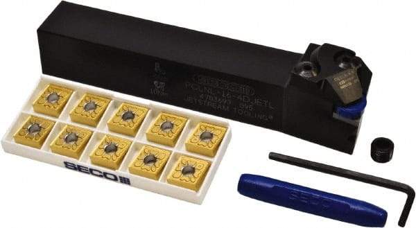 Seco - 11 Piece, CNMG Insert Style, PCLNL-16-4DJETL Toolholder Style, Indexable Turning Set - 1 Toolholder Included - Benchmark Tooling