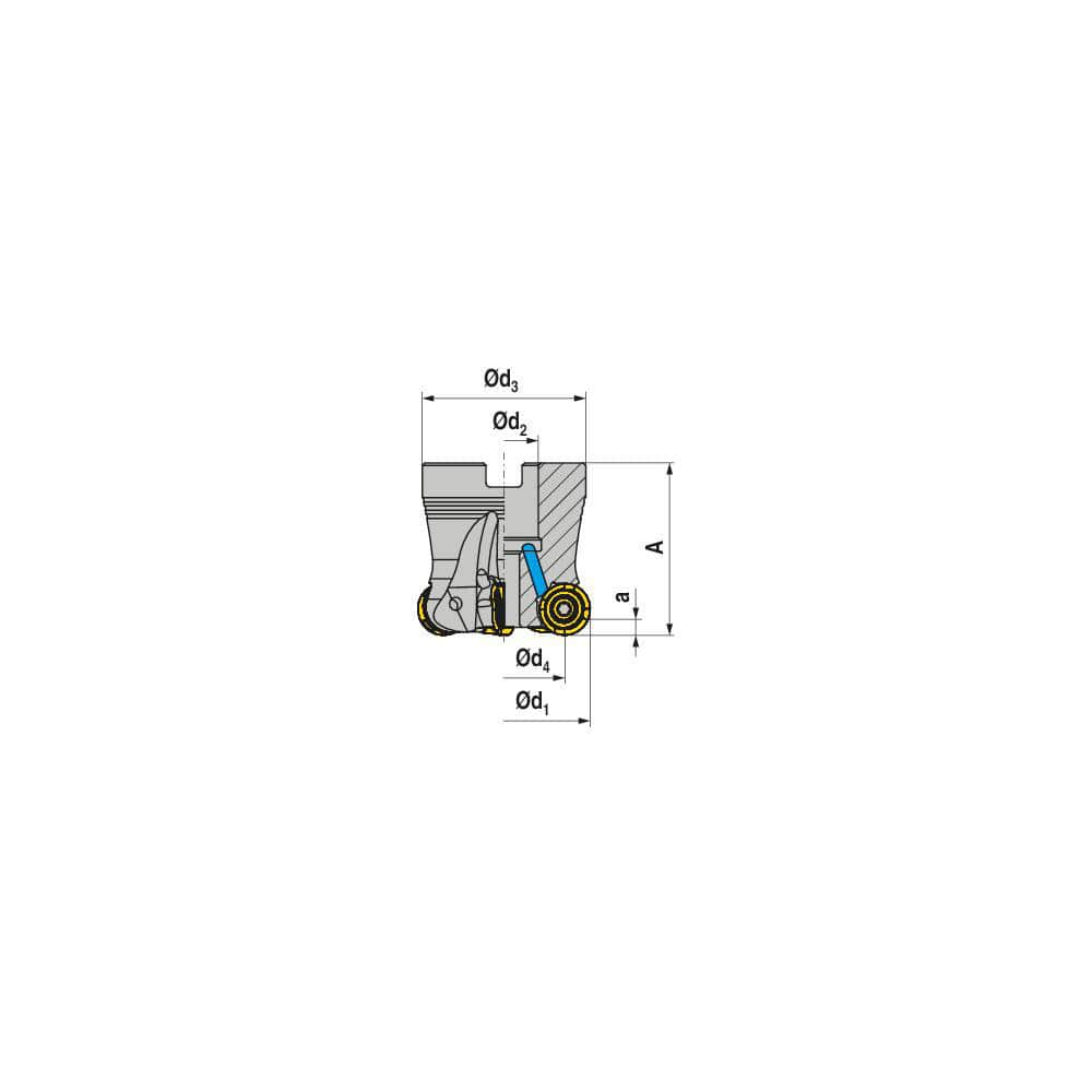 Indexable Copy Face Mills; Maximum Depth Of Cut: 2.50 mm; Compatible Insert Size Code: RNHU 1004..; Arbor Hole Diameter (mm): 22.00; Maximum Ramping Angle: 0  ™; Overall Height (mm): 40.00 mm; Series: A252-10; Number of Cutter Inserts: 6; Cutter Style: A2