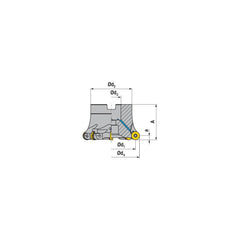 Indexable Copy Face Mills; Maximum Depth Of Cut: 8.00 mm; Compatible Insert Size Code: RP.X 1605..; Arbor Hole Diameter (mm): 32.00; Maximum Ramping Angle: 1.5  ™; Overall Height (mm): 50.00 mm; Series: A251-16; Number of Cutter Inserts: 7; Cutter Style: