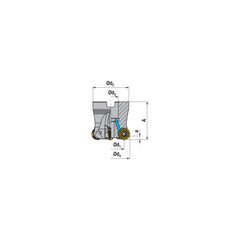 Indexable Copy Face Mills; Maximum Depth Of Cut: 0.1180 in; Compatible Insert Size Code: RNHU 1205..; Arbor Hole Diameter (mm): 1.00; Maximum Ramping Angle: 0  ™; Overall Height (mm): 2.2500 in; Series: A252-12; Number of Cutter Inserts: 6; Cutter Style: