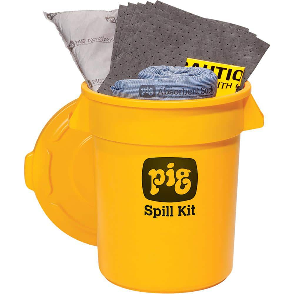 Spill Kits; Kit Type: Universal Spill Kit; Container Type: Can; Absorption Capacity: 12 gal; Color: Hi-Vis Yellow; Portable: No; Capacity per Kit (Gal.): 12 gal