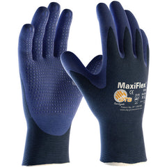 ‎34-244/XS MaxiFlex Seamless Knits - MaxiFlex Elite - 18G Bl. Nylon Shell - MicroFoam Nitrile Dot - Exact Industrial Supply