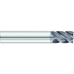 1/2 x 1/2 x 5/8 x 6 OAL .060 C/R 5 Flute Necked Carbide End Mill - Round Shank-AlCrN Coated - Benchmark Tooling
