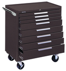 8-Drawer Roller Cabinet w/ball bearing Dwr slides - 40'' x 20'' x 34'' Brown - Benchmark Tooling