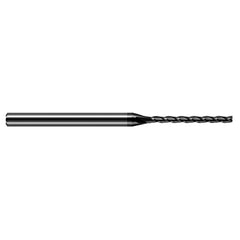 Miniature End Mills - Long Flute - 0.0850″ Cutter Diameter × 0.7500″ (3/4″) Length of Cut Carbide Square End Mill, 3 Flutes, Amorphous Diamond Coated - Exact Industrial Supply