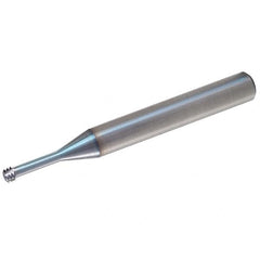 Vargus - 1/4-20 Thread, 0.2362" Shank Diam, TiCN Coating, Solid Carbide Straight Flute Thread Mill - 3 Flutes, 2.244" OAL, 1/4" Min Noml Diameter - Benchmark Tooling