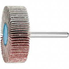 PFERD - 2" Diam x 1/2" Face Width, Aluminum Oxide Coated Mounted Flap Wheel - 1/4" Shank Mount, 60 Grit, 23,000 Max RPM - Benchmark Tooling