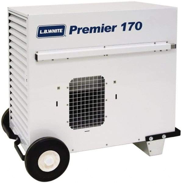 LB White - 170,000 BTU Rating, Ductable Unit Heater - 4,000 Sq Ft Max Heating Area, 100 Lb Capacity, Fuel with Propane - Benchmark Tooling