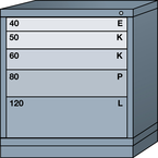 Bench-Standard Cabinet - 5 Drawers 30 x 28-1/4 x 33-1/4" - Single Drawer Access - Benchmark Tooling