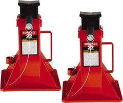 Sunex Tools - 22 Ton Load Capacity Ratcheting Jack Stand - 11-13/16 to 19-3/4" High, 10" Base Width, 2-5/16" Saddle Length x 3-1/2" Saddle Width - Benchmark Tooling