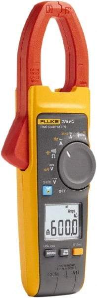 Fluke - 375 FC, CAT IV, CAT III, Digital True RMS Clamp Meter with 1.3386" Clamp On Jaws - 1000 VAC/VDC, 999.9 AC/DC Amps, Measures Voltage, Capacitance, Current, Frequency, mVDC, Resistance - Benchmark Tooling