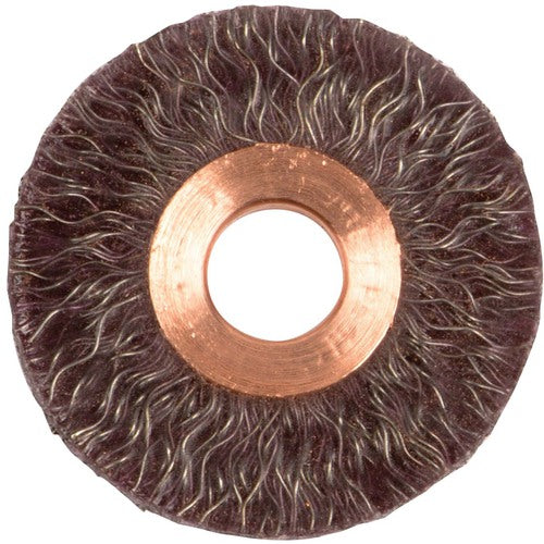 2″ Polyflex Encapsulated Small Diameter Crimped Wire Wheel, .014″ Steel Fill, 1/2″ Arbor Hole - Benchmark Tooling