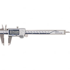 Mitutoyo - 0 to 6" Range 0.01mm Resolution, Electronic Caliper - Steel with 40mm Carbide-Tipped Jaws, 0.001" Accuracy - Benchmark Tooling