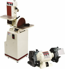 Jet - 48" Long x 6" Wide Belt, 12" Diam, Vertical Combination Sanding Machine - Exact Industrial Supply