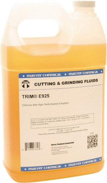 Master Fluid Solutions - Trim E925, 1 Gal Bottle Emulsion Fluid - Water Soluble, For Cutting, Drilling, Sawing, Grinding - Benchmark Tooling