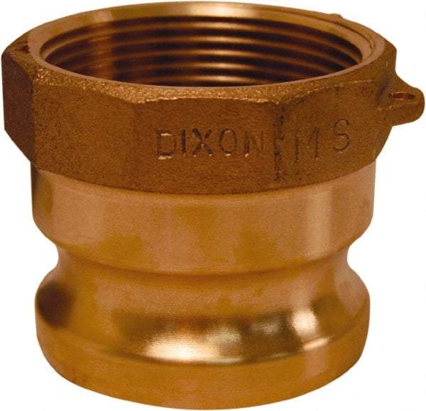 Dixon Valve & Coupling - 2-1/2" Brass Cam & Groove Suction & Discharge Hose Male Adapter Female NPT Thread - Part A, 2-1/2" Thread, 150 Max psi - Benchmark Tooling
