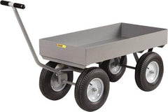 Little Giant - 3,500 Lb Capacity Steel Wagon Truck - Steel Deck, 30" OAW, 60" Platform Length x 18-1/2" Platform Height, Mold On Rubber Casters - Benchmark Tooling