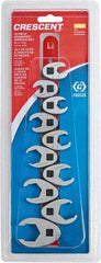 Crescent - 10 Piece, 9mm to 19mm, Crowfoot Wrench Set - Metric Measurement Standard, Full Polish Chrome Finish - Benchmark Tooling