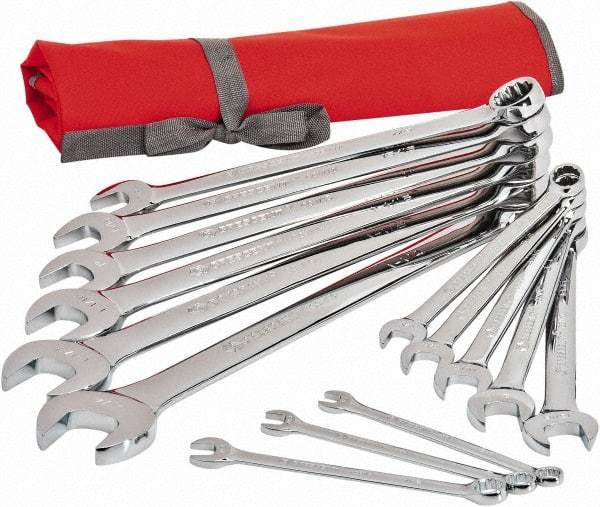 Crescent - 14 Piece, 3/8" to 1-1/4", 12 Point Combination Wrench Set - Inch Measurement Standard, Full Polish Chrome Finish - Benchmark Tooling