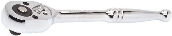 Crescent - 1/4" Drive Pear Head Quick-Release Ratchet - Full Polish Chrome Finish, 7" OAL, 72 Gear Teeth - Benchmark Tooling