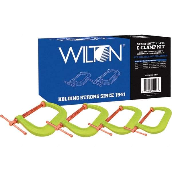 Wilton - C-Clamp & Cantilever Clamp Sets Clamp Type: Spark Duty C-Clamp Type: Kit - Benchmark Tooling