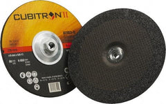 3M - 36 Grit, 9" Wheel Diam, 1/4" Wheel Thickness, Type 27 Depressed Center Wheel - Coarse Grade, Ceramic, Resinoid Bond, Q Hardness, 6,650 Max RPM, Compatible with Angle Grinder - Benchmark Tooling