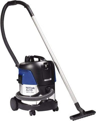 Nilfisk - 5 Gal Stainless Steel Tank, Electric Powered Wet/Dry Vacuum - 1.34 Peak hp, 120 Volt, 8.3 Amps, 11-1/2' Hose Fitting, Washable Wet/Dry, Accessories Included - Benchmark Tooling