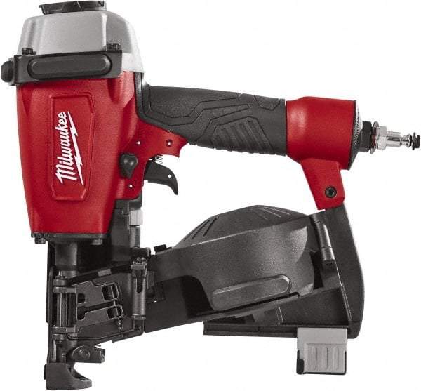 Milwaukee Tool - 1-3/4" Nail Length, 2-1/2 to 3.8mm Nail Diam, 0.12 Gauge Roofing Air Nailer - Benchmark Tooling