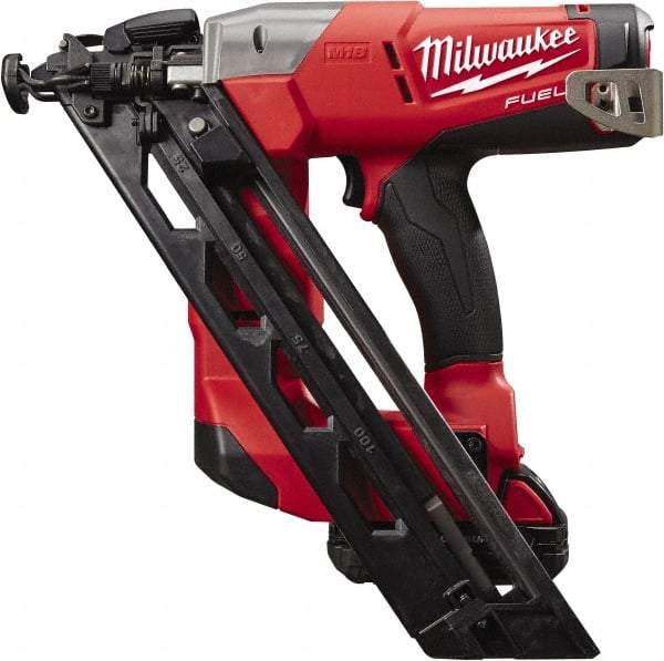 Milwaukee Tool - Cordless Finish Nailer Kit - 15 Gauge Nail Diam, 1-1/4 to 2-1/2" Long Nail, Lithium-Ion Batteries Included - Benchmark Tooling