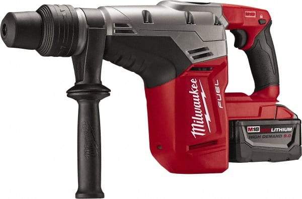 Milwaukee Tool - 18 Volt 1-9/16" SDS Max Chuck Cordless Rotary Hammer - 0 to 3,000 BPM, 0 to 450 RPM, Reversible - Benchmark Tooling