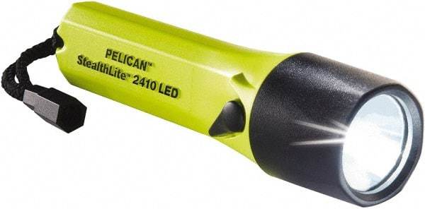 Pelican Products, Inc. - White LED Bulb, 126 Lumens, Industrial/Tactical Flashlight - Yellow Plastic Body, 4 AA Alkaline Batteries Included - Benchmark Tooling
