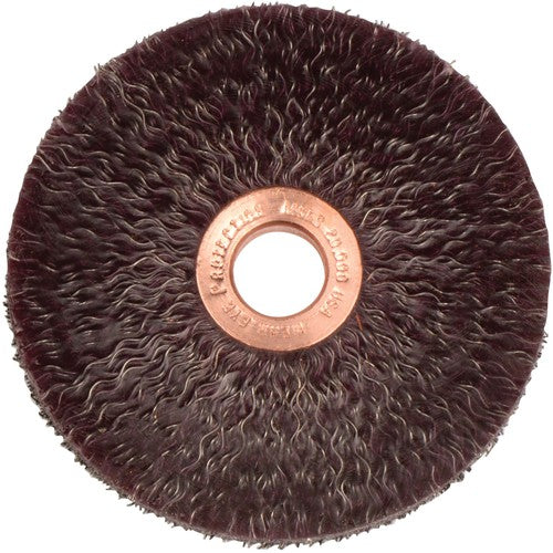 3″ Polyflex Encapsulated Small Diameter Crimped Wire Wheel, .0118″ Steel Fill, 1/2″ Arbor Hole - Benchmark Tooling