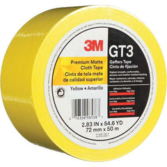 3M - 50m x 72mm x 11 mil Yellow Cotton Cloth Gaffers Tape - Benchmark Tooling