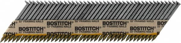 Stanley Bostitch - 12 Gauge 0.113" Shank Diam 2" Long Framing Nails for Power Nailers - Steel, Bright Finish, Smooth Shank, Angled Stick Paper Tape Collation, Round Head - Benchmark Tooling