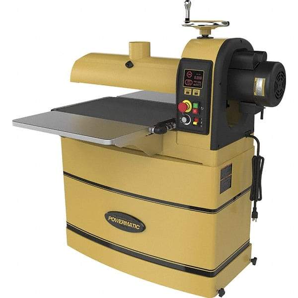 Powermatic - 5" Diam x 22" Long, Single Phase Floor Drum Sanding Machine - 4" Sanding Depth, 2-3/8 to 4" Thick x 44" Wide Workpiece - Benchmark Tooling