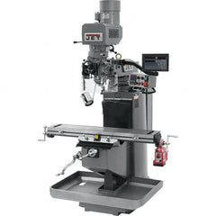 Jet - 9" Table Width x 49" Table Length, Electronic Variable Speed Control, 3 Phase Knee Milling Machine - 3 hp - Benchmark Tooling