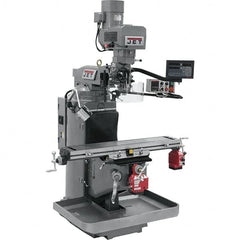 Jet - 9" Table Width x 49" Table Length, Electronic Variable Speed Control, 3 Phase Knee Milling Machine - 3 hp - Benchmark Tooling