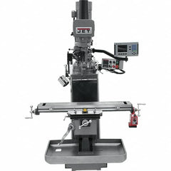 Jet - 9" Table Width x 49" Table Length, Electronic Variable Speed Control, 3 Phase Knee Milling Machine - 3 hp - Benchmark Tooling