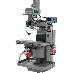 Jet - 10" Table Width x 50" Table Length, Electronic Variable Speed Control, 3 Phase Knee Milling Machine - 3 hp - Benchmark Tooling