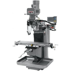 Jet - 9" Table Width x 49" Table Length, Electronic Variable Speed Control, 3 Phase Knee Milling Machine - 3 hp - Benchmark Tooling