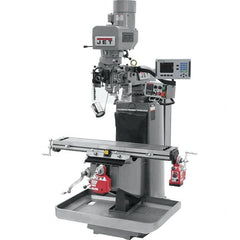 Jet - 9" Table Width x 49" Table Length, Electronic Variable Speed Control, 3 Phase Knee Milling Machine - 3 hp - Benchmark Tooling