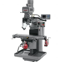 Jet - 10" Table Width x 50" Table Length, Electronic Variable Speed Control, 3 Phase Knee Milling Machine - 3 hp - Benchmark Tooling