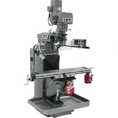 Jet - 9" Table Width x 49" Table Length, Electronic Variable Speed Control, 3 Phase Knee Milling Machine - 3 hp - Benchmark Tooling