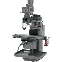 Jet - 10" Table Width x 50" Table Length, Electronic Variable Speed Control, 3 Phase Knee Milling Machine - 3 hp - Benchmark Tooling