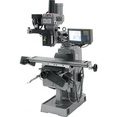 Jet - 9" Table Width x 49" Table Length, Electronic Variable Speed Control, 3 Phase Knee Milling Machine - R8 Spindle Taper, 3 hp - Benchmark Tooling