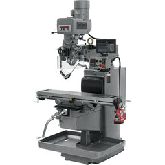 Jet - 10" Table Width x 50" Table Length, Electronic Variable Speed Control, 3 Phase Knee Milling Machine - 3 hp - Benchmark Tooling