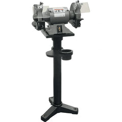 Jet - 8" Wheel Diam x 1" Wheel Width, 1 hp Bench Grinder - 1 Phase, 3,450 Max RPM, 115 Volts - Benchmark Tooling