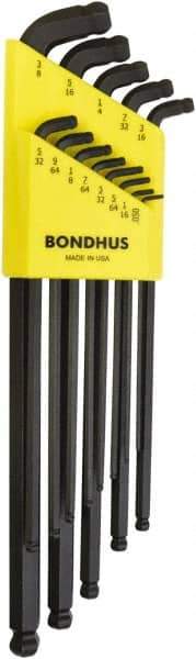 Bondhus - 13 Piece L-Key Ball End Hex Key Set - Hex Range 0.05 to 3/8", Protanium High Torque Steel - Benchmark Tooling